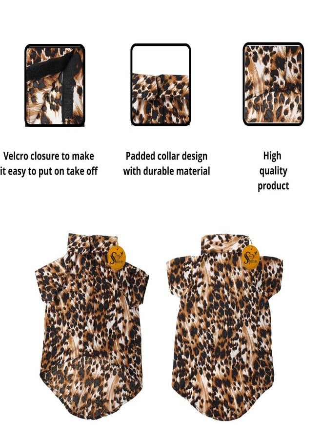 سايج سكوير قميص كلاب مطبوع عليه رسومات مربعة جريئة، قميص كلاب عصري، فائق النعومة وخفيف الوزن، ملابس كلاب مريحة وجيدة التهوية، زي عصري (مقاس كبير جدًا - 24 بوصة) (طبعة جلد النمر) - Image 4